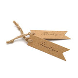 G2PLUS Thank You Tags, 100 PCS White Gift Tags with String, Paper Hang Tags, Kraft Paper Gift Tags with 100 Feet Jute Twine for Arts and Crafts,Wedding, Christmas, Thanksgiving - G2plus