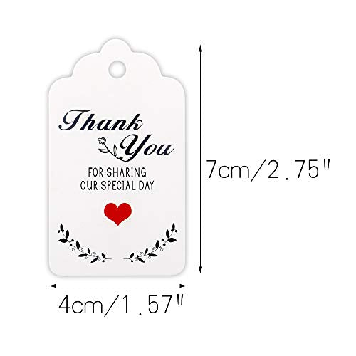 Original Design Thank You for Sharing Our Special Day Tags,100PCS Wedding Favor Gift Tags, 7cm X 4cm Paper Tags Craft Hang Tags with 100 Feet Twine for DIY & Gift Wrapping - G2plus