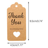 Thank You for Celebrating with Us ,Original Design Paper Gift Tags,100 PCS Kraft Paper Tags Price Tags with 100 Feet Natural Jute Twine - G2plus