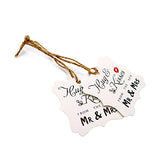 Original Design Wedding Favor Gift Tags, 100 PCS White Square Tags with 100 Feet Natural Jute Twine Perfect for Bridal Baby Shower Anniversary- Hug & Kisses from the New Mr & Mrs - G2plus