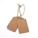 200PCS 7cm X 4cm Kraft Paper Gift Tags with 60M Jute String for Arts and Crafts, Wedding Christmas Day Thanksgiving - G2plus