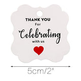 Thank You for Celebrating with US,Original Design 100PCS Paper Gift Tags Square Thanks Label with Red Hearts for Baby Shower, Bridal Wedding, Anniversary Celebration  Product ID:  723260887852 - G2plus