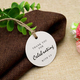 Thank You for Celebrating with Us Tag,Original Design Paper Gift Tag,100 PCS Kraft Tags with 100 Feet String for Wedding,Baby Shower, Party Favor (White) - G2plus