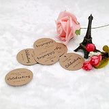 Thank You for Celebrating with Us,Original Design Paper Gift Tag, 100 PCS Kraft Tags with 100 Feet String for Wedding, Baby Shower, Party Favor (Brown) - G2plus