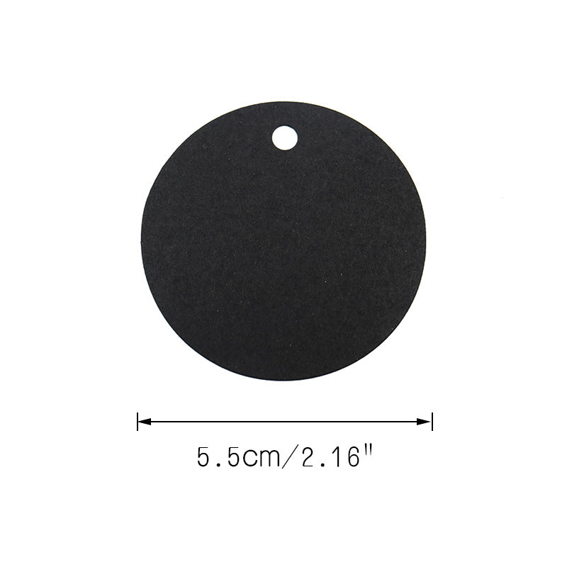 G2PLUS Round Gift Tags, 100 PCS Black Paper Labels, 5.5 cm Blank Hang Tags with 30 Meters Jute Twine, Perfect Hang Tag for Art & Craft Project - G2plus