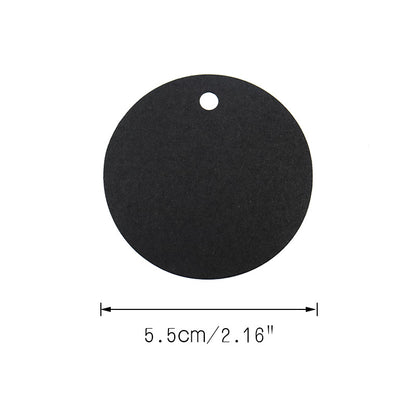 G2PLUS Round Gift Tags, 100 PCS Black Paper Labels, 5.5 cm Blank Hang Tags with 30 Meters Jute Twine, Perfect Hang Tag for Art & Craft Project - G2plus