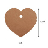 Valentine's Day Kraft Gift Tags 100 PCS Blank Label 5.5 cm * 6 cm Paper Wedding Labels Brown Hang Tag with 30 Meters Jute Twine - Heart-Shaped (Brown) - G2plus