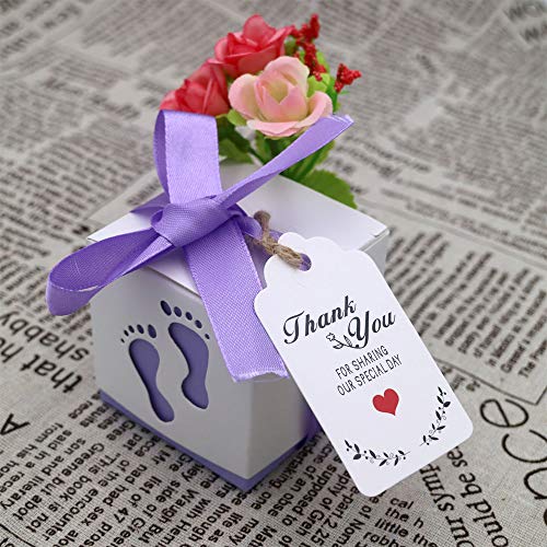 Original Design Thank You for Sharing Our Special Day Tags,100PCS Wedding Favor Gift Tags, 7cm X 4cm Paper Tags Craft Hang Tags with 100 Feet Twine for DIY & Gift Wrapping - G2plus