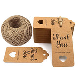 Thank You for Celebrating with Us ,Original Design Paper Gift Tags,100 PCS Kraft Paper Tags Price Tags with 100 Feet Natural Jute Twine - G2plus