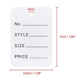 1000 PCS Price Tags, Clothes Size Tags Coupon Tags Making Tag White Store Tags Clothing Tags, 1.94" X 1.38" - G2plus