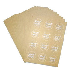 Handmade Stickers, G2PLUS Handmade Especially for You Kraft Paper Sticker Labels for Soap, Baking, DIY Gift Packaging (10 Sheets x 12 PCS) - G2plus