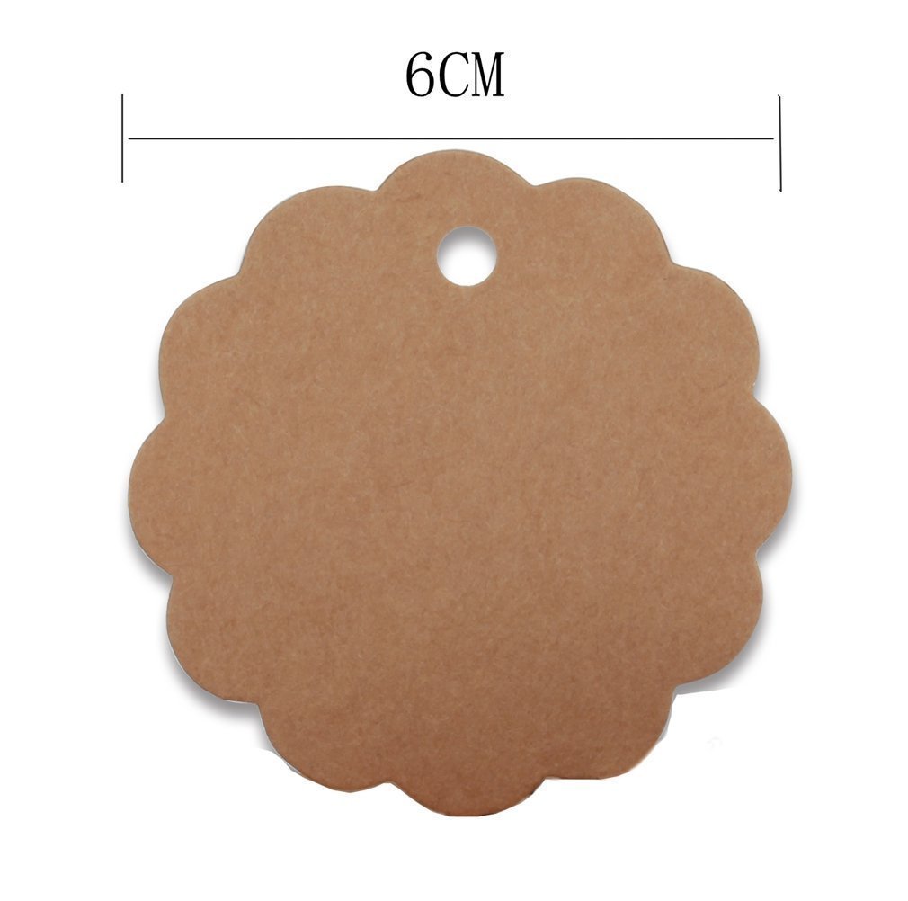 G2PLUS 100 PCS Kraft Gift Tags 6 cm * 6 cm Blank Label Paper Wedding Labels Birthday Luggage Tags Brown Hang Tag with 30 Meters Jute Twine (Round) - G2plus