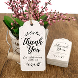 Original Design Thank You for Celebrating with Us Tags, 100PCS Paper Gift Tags with 100 Feet Natural Jute Twine Perfect for Wedding,Baby Shower and Party Decoration (White) - G2plus