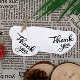 Valentine Gift Tags,100 PCS Thank You Tags 2.6" X 2" Kraft Paper Gift Tags with 100 Feet Natural Jute Twine Perfect for Valentine's Day,Baby Shower,Wedding Party Favor - G2plus