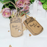 100PCS Vintage Mason Jar Shaped Tags,2.9" X 1.7" Thank You Tags with 100 Feet Natural Jute Twine for DIY and Craft, Canning Jars and Party Favors - G2plus