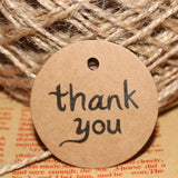 Thank You Tags with String, G2PLUS 100 PCS Kraft Paper Gift Tags, Brown Christmas tags, Party Favor Hang Tags with 100 Feet Natural Jute Twine for Craft Projects - G2plus