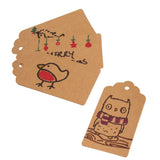 100 PCS Kraft Paper Christmas Gift Tags with String Wedding Brown Rectangle Craft Hang Tags Bonbonniere Favor Gift Tags with Jute Twine 30 Meters Long for Crafts, Price Tags Labels - G2plus