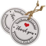 100PCS Thank You Tags,Round Kraft Tags 1.7" Kraft Paper Gift Tags with String Perfect for Baby Shower,Wedding Party Favor - G2plus