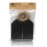 100 PCS Black Paper Christmas Gift Tags with String, Thank You Gift Tags, Bonbonniere Favor Tag with 30 Meters Jute Twine for Crafts & Price Tags Labels (Black) - G2plus