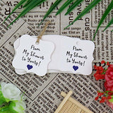Original Design 100PCS Baby Shower Favor Tags,From My Shower To Yours Tags ! Paper Gift Tags Kraft Hang Tags with 100 Feet Natural Jute Twine - G2plus