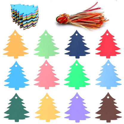 Christmas Tree Tags,120PCS 12 Colors Christmas Gift Tags with Organza Ribbons Perfect for Christmas Gift Wraps,Christmas Party Decoration - G2plus