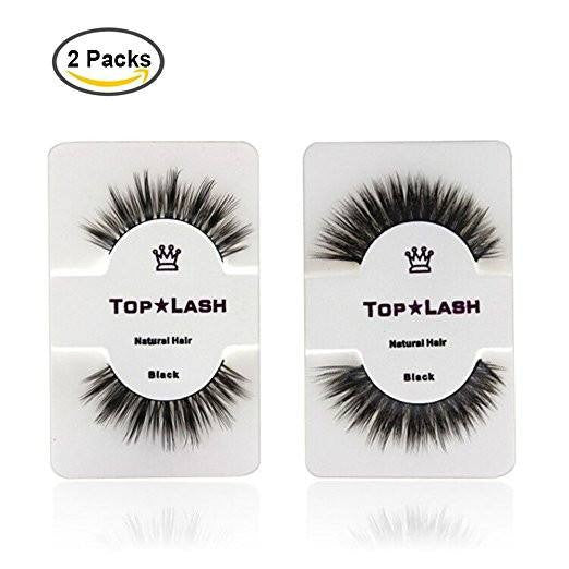 100% Real Mink Fur False Eyelashes, Long Thick Fake Eyelashes for Lash Extensions Makeup, Handmade, Reusable, 2 Pairs Pack - G2plus