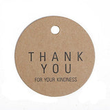 Thank You Tags, G2PLUS 100 PCS Kraft Paper Hang Tags, Bonbonniere Thank You Gift Tags with 100 Feet Jute Twine, ‘Thank You For Your Kindness’ Printed Craft Tags - G2plus