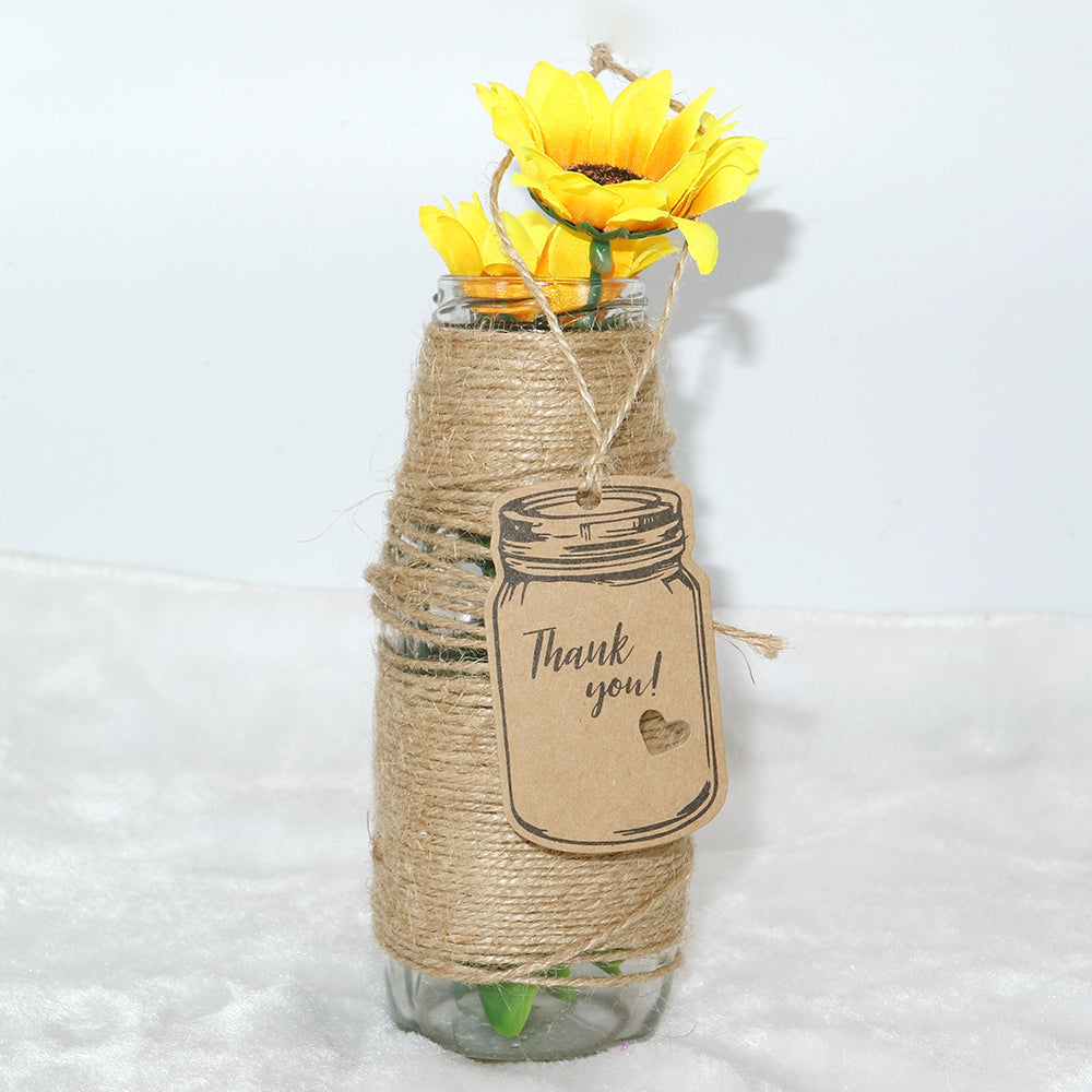 100PCS Vintage Mason Jar Shaped Tags,2.9" X 1.7" Thank You Tags with 100 Feet Natural Jute Twine for DIY and Craft, Canning Jars and Party Favors - G2plus