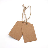 100 PCS Wedding Gift Paper Tags, 7CM * 4CM Brown Kraft Tags Crafts Hang Labels with Jute Twine 30 Meters Long for Christmas Decorations - G2plus