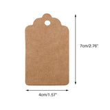 100 PCS Wedding Gift Paper Tags, 7CM * 4CM Brown Kraft Tags Crafts Hang Labels with Jute Twine 30 Meters Long for Christmas Decorations - G2plus