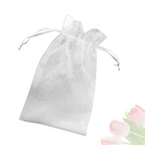 Organza Bags, G2PLUS 100 PCS 10X15CM (4X6") Drawstring Organza Jewelry Pouches Wedding Party Festival Favor Gift Bags Candy Bags (White) - G2plus