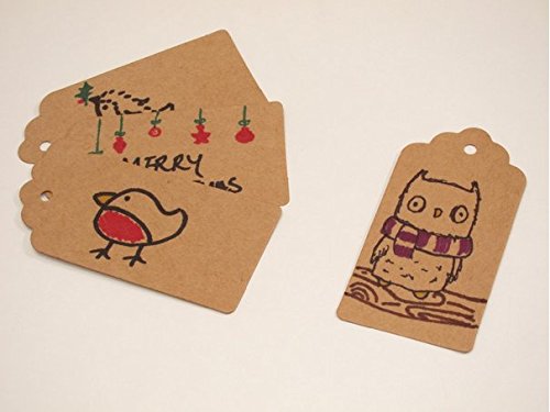 G2PLUS 100 PCS Kraft Gift Tags 5 cm * 10 cm Blank Label Paper Wedding Labels Birthday Luggage Tags Brown Hang Tag with 30 Meters Jute Twine - G2plus