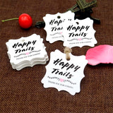 Original Design Wedding Tags, Happy Trails 100 PCS White Square Tags with 100 Feet Natural Jute Twine Perfect for Bridal Baby Shower Anniversary - G2plus