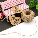 Original Design Fathers Gift Tags,100PCS Thank You Tags 2.6" X 2" Kraft Paper Gift Tags with 100 Feet Natural Jute Twine Perfect for Valentine's Day,Baby Shower,Wedding Party Favor - G2plus