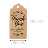 Original Design Thank You for Celebrating with Us Tags, 100PCS Paper Gift Tags with 100 Feet Natural Jute Twine Perfect for Wedding,Baby Shower and Party Decoration (Brown) - G2plus