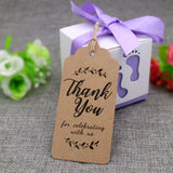 Original Design Thank You for Celebrating with Us Tags, 100PCS Paper Gift Tags with 100 Feet Natural Jute Twine Perfect for Wedding,Baby Shower and Party Decoration (Brown) - G2plus