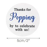 Original Design 60PCS Thanks for Popping by Stickers,2" Thanks for Celebrating with Us Stickers Round Sealing Labels for Wedding Baby Shower Birthday Party Supplies (Navy Blue) - G2plus