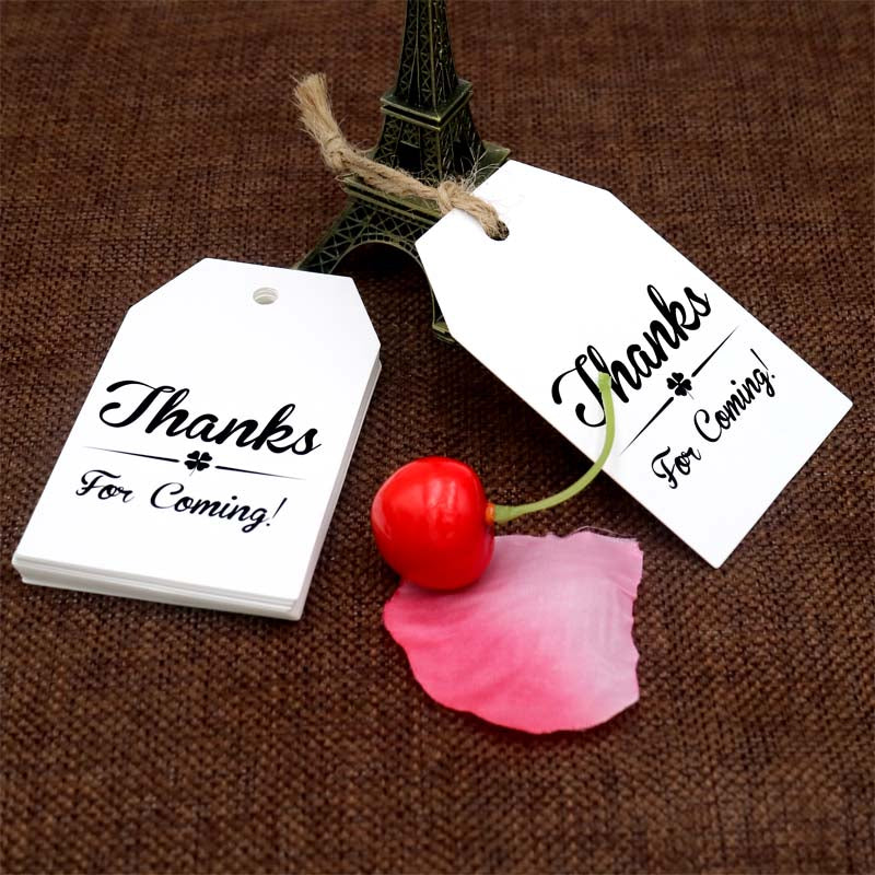 Original Design Thanks for Coming Tags 100 PCS Kraft Tags,Paper Gift Tags with 100 Feet Natural Jute Twine Perfect for Baby Shower,Wedding Party Favor - G2plus