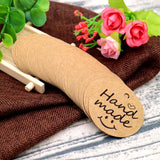 100 PCS"Hand Made" Small Label, 5 cm * 5 cm Kraft Gift Tags, Hang Round Tags with 30 Meters Jute Twine (Brown) - G2plus
