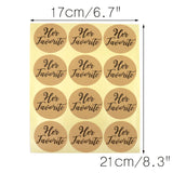 Original Design 96PCS His Favorite & Her Favorite Wedding Stickers, Round Sealing Labels for Invitation Envelopes for Wedding, Baby Shower, Party Supplies (Kraft Paper) - G2plus