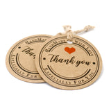 100 PCS Kraft Gift Tags, 4.3CM"Thank You" Label Birthday Luggage Round Tags Paper Wedding Labels Brown Hang Tag with 30 Meters Jute Twine for Valentine's Day (Thank You) - G2plus